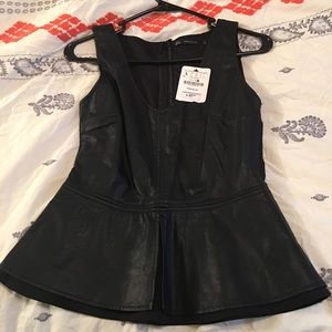 Zara faux leather top